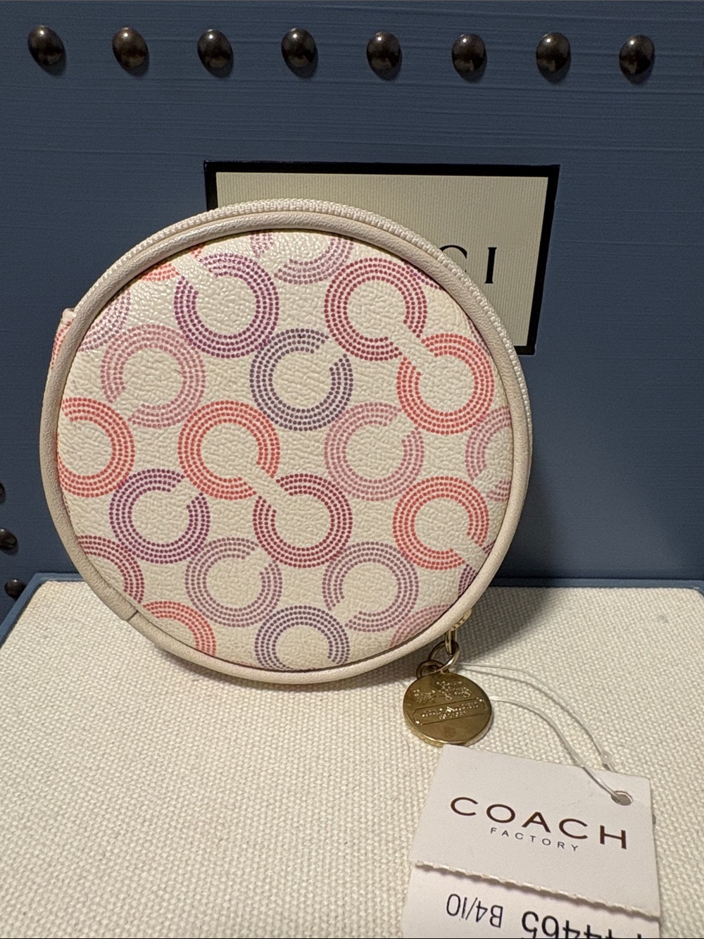 COACH NWT Whitr Multicolored Coin Purse